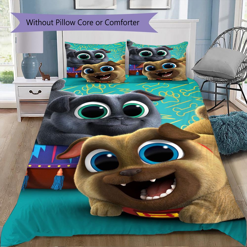 Puppy pals anime cartoon Pattern Bedding,Quilt Set Quilt Cover Pillowcase Home Birthday Gift (1*duvet cover+2*pillowcase,without core)XSJT0917517