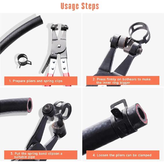 24pcs Hose Spring Clamp Clips Vacuum Fuel Line Hose Oil Water Pipe Air Tube Clamps Fastener 6-46mm Pipe Clamp Hoop for Plumbing