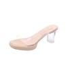 Crystal Slippers Summer 42 Large Size Women's Shoes Fairy French Transparent High Heels Thick Heel Sandals Sandals Crystal Women's Shoes