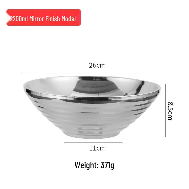 304 Stainless Steel Large Noodle & Soup Bowl