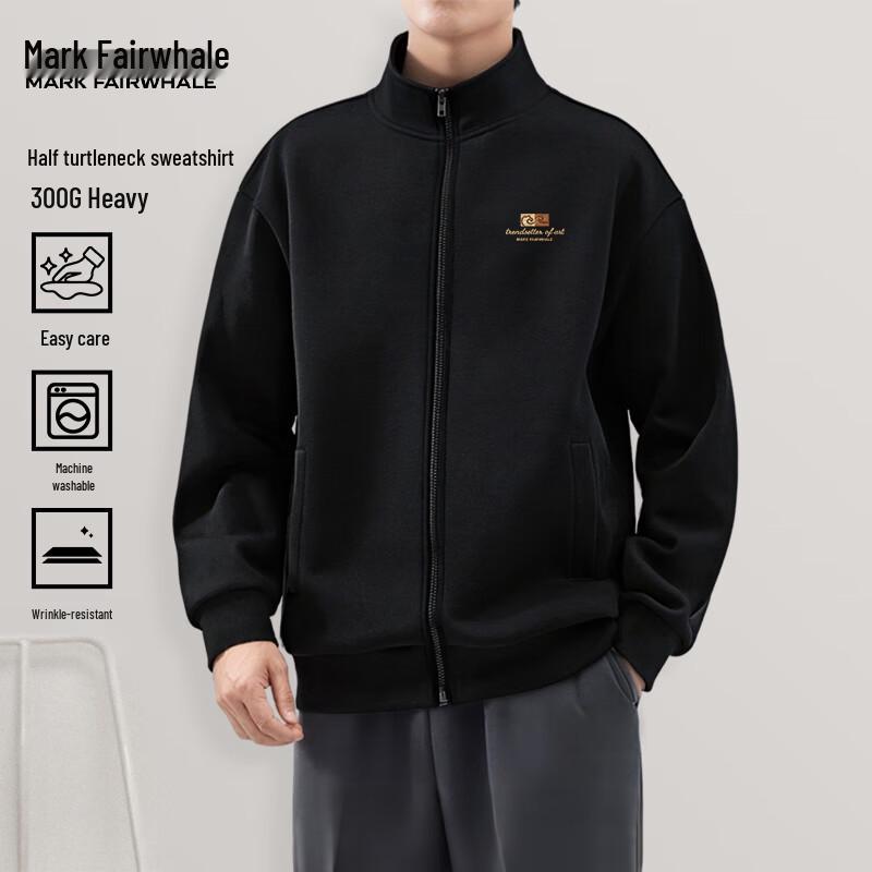 Mark Fairwhale Men's Stand Collar Zip-Up Sweatshirt