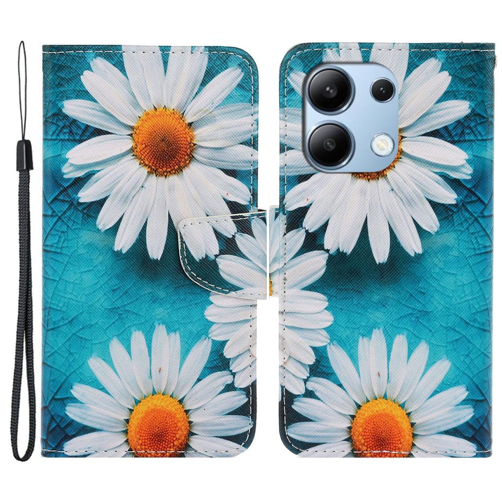 Für Xiaomi Redmi Note 13 4G Hülle PU Leder Ständer Brieftasche Handyhülle Musterdruck