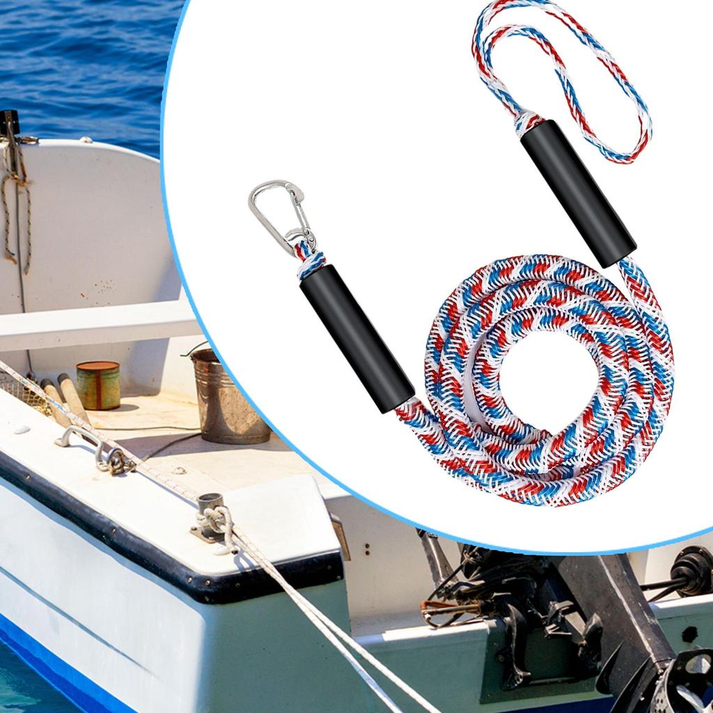 Boat Ropes For Docking Elastic Heavy Duty Outdoor Cords With Stainless Steel Clip Tubing Tow Rope For Lake River Beach Sea Snow