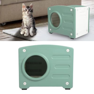 Außen-Katzenhaus Mehrzweck für alle Jahreszeiten Geschlossen Regensicher Wetterfest Großer Raum Kunststoff-Katzenunterschlupf für kleine Hunde Katzen