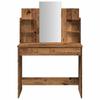 Makeup Table with Mirror Rustic Wood Look 96 x 39 x 142 cm