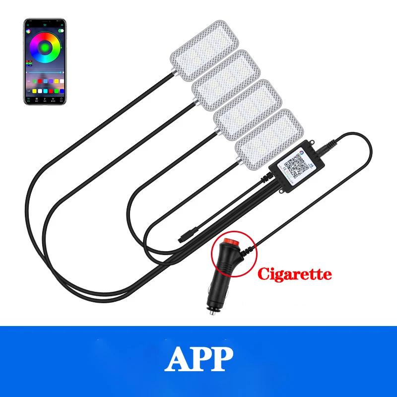 Neon Dual control LED Car Interior Ambient Foot Light with USB Wireless Remote Music APP Control Auto Atmosphere Decorative Lamp