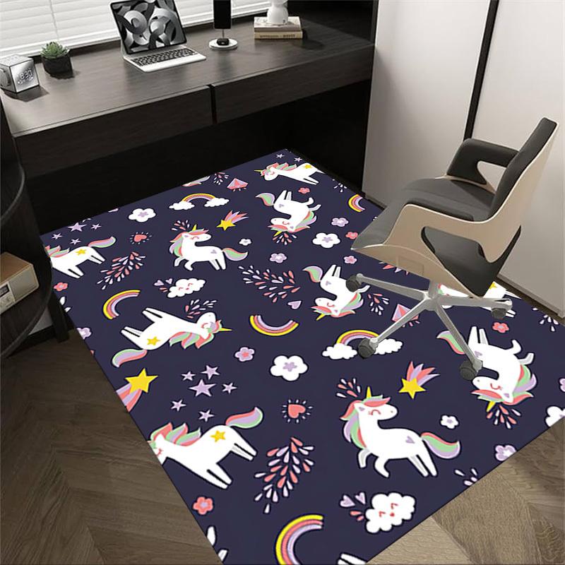 

1PC Unicorns Flowers Non-Slip Floor Carpet Compatible for Office&Living Room&Bedroom&Dining room - Flat-Weave Machine-O349 60cm by 90cm