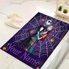 Custom 1Pc Jack Sally Halloween Flannel Personalized Rug Non Slip Floor Mat Soft Carpet for Living  Bedroom Office Home Decor Gift