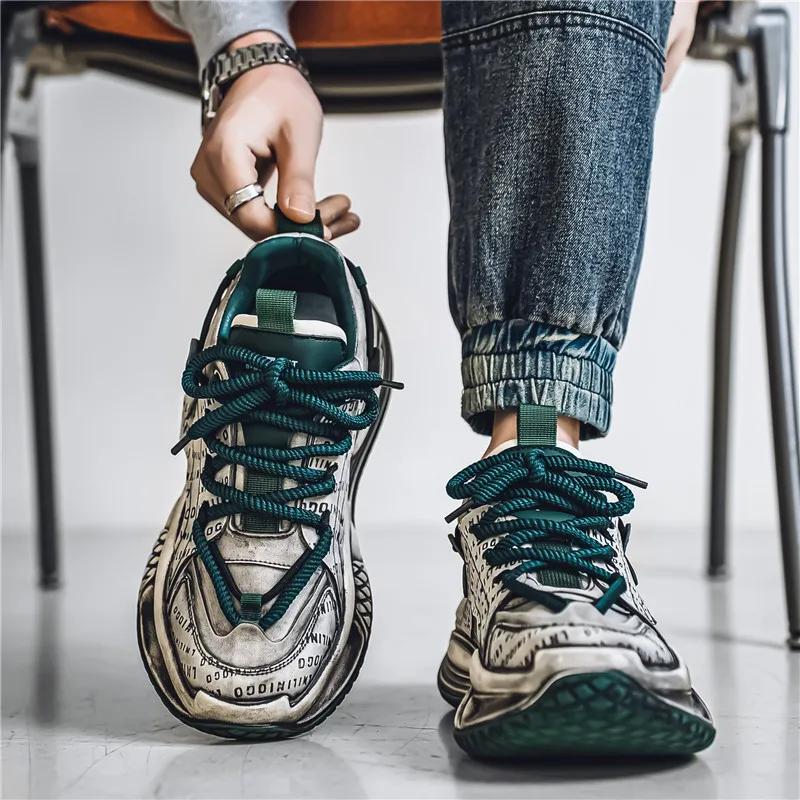 Fashion New Luxury Men's Sneakers Fashion Versatile Thick Soled Casual Shoes Outdoor Wear Resistant Breathable Running Shoes