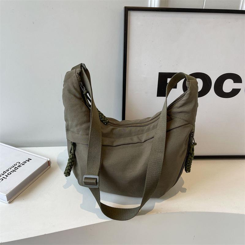 Damska torba typu „pierożek” na ramię – duża pojemność, uniwersalna torba płócienna na ramię do dojazdów do pracy