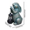 Bunny Garden Decor Vintage with Solar Light Sculpture Ornament Art Easter Yard Decor for Home Lawn Outside Porch Patio Christmas