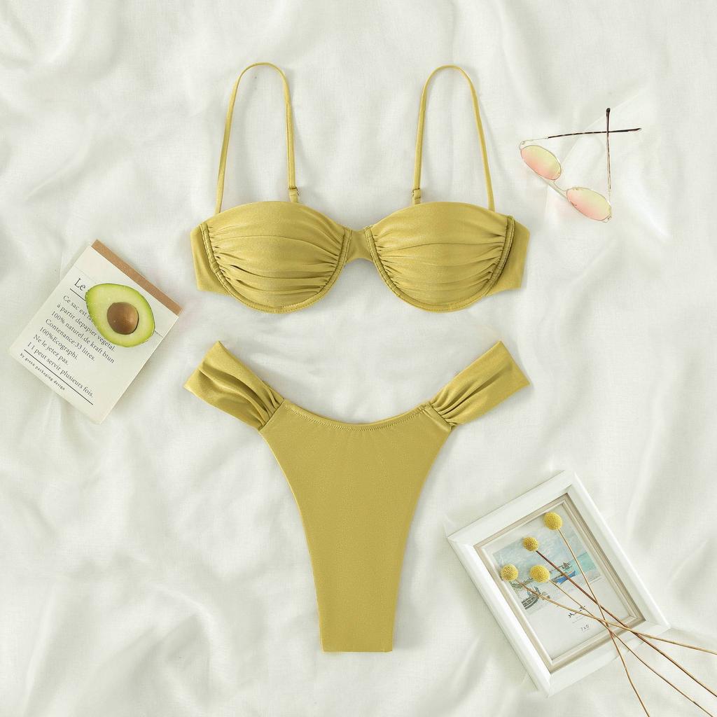 New Bikini Sexy Solid Color Swimsuit Women's Split Swimsuit