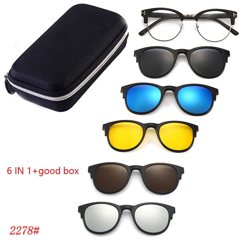 Sunglasses Clip-on Magnetic Attachable UV Protection Stylishable Colorful Sunglasses Myopic Eyeglasses Oval Shape Frame