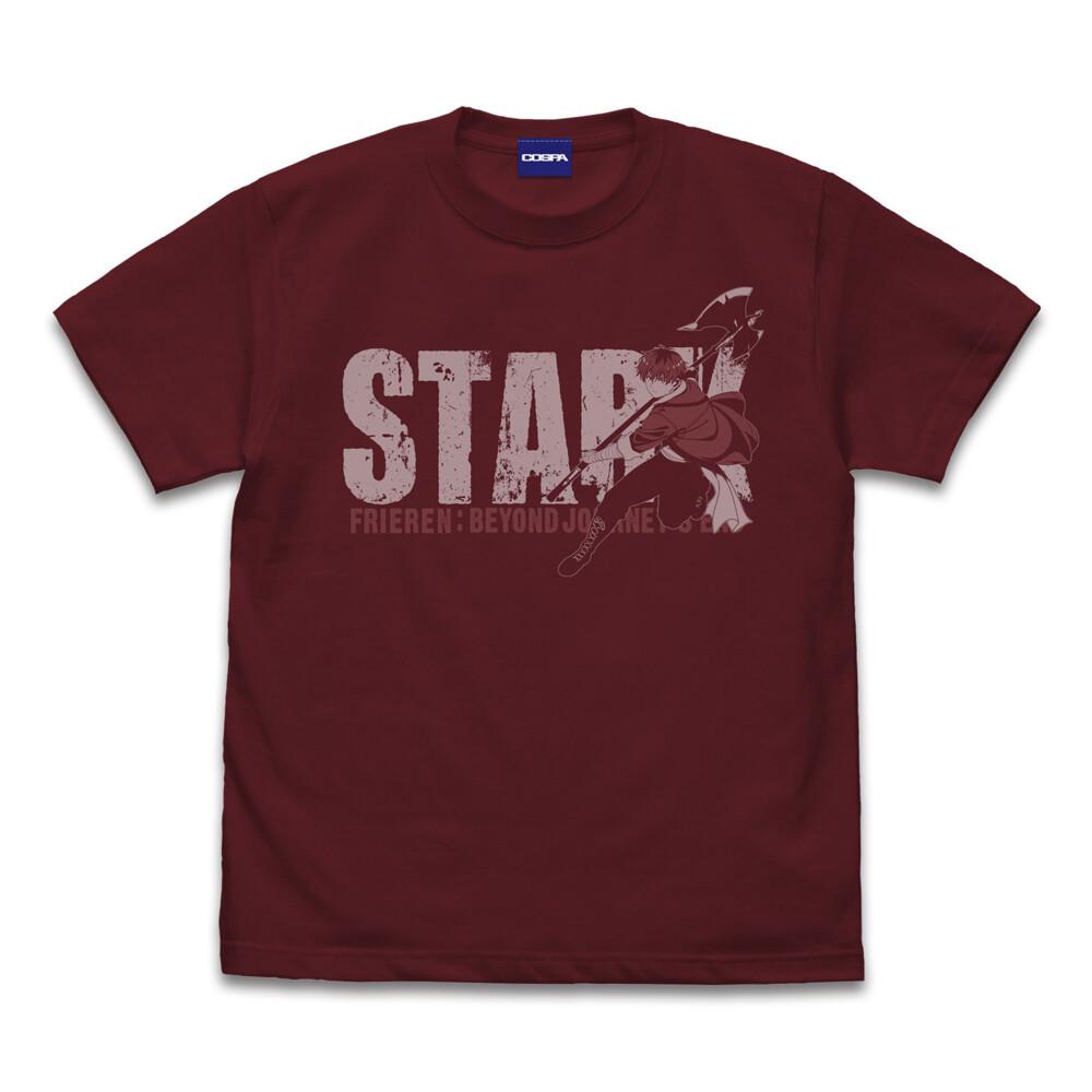 Frieren Beyond Journeys End Stark TShirt Burgundy Japan New PreSale