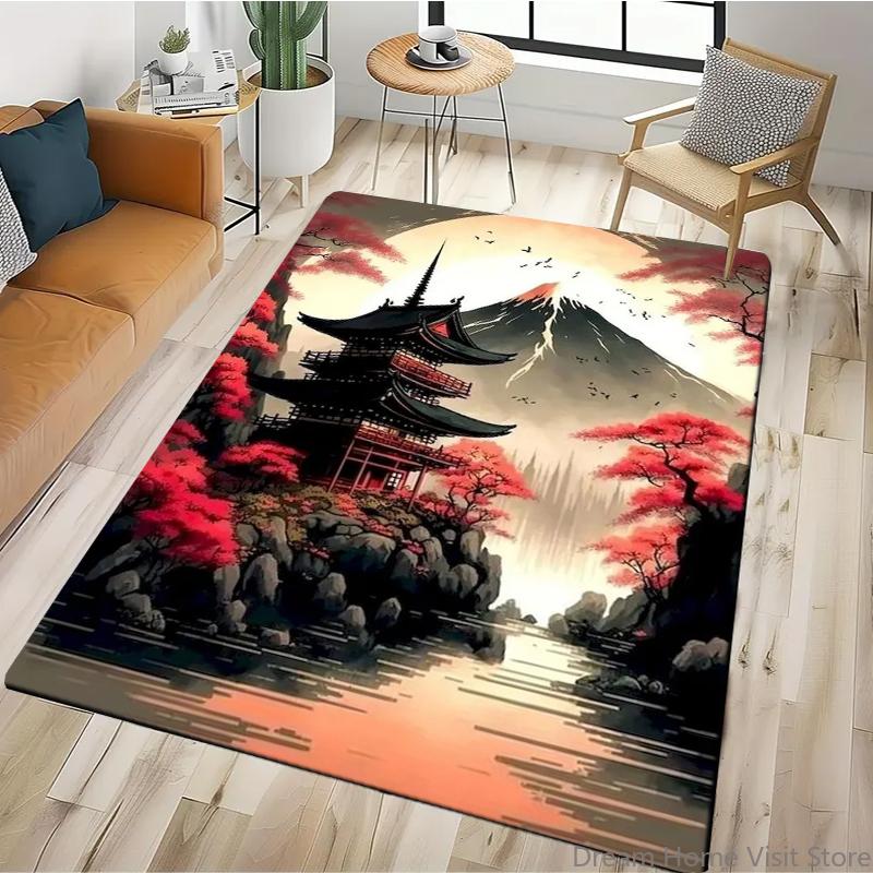2026 New Retro Landscape Paintings Carpet Rug for Bedroom Living Room Sofa Home Doormat Decor,Large Kids Play Non-slip Floor Mat