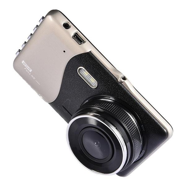 4 Inch Screen Car Camera, 170° Wide Angle G-sensor Motion Sensor Night Vision Car Mount Dashboar Camera Parking Monitor Car Dashcam with Rear Camera