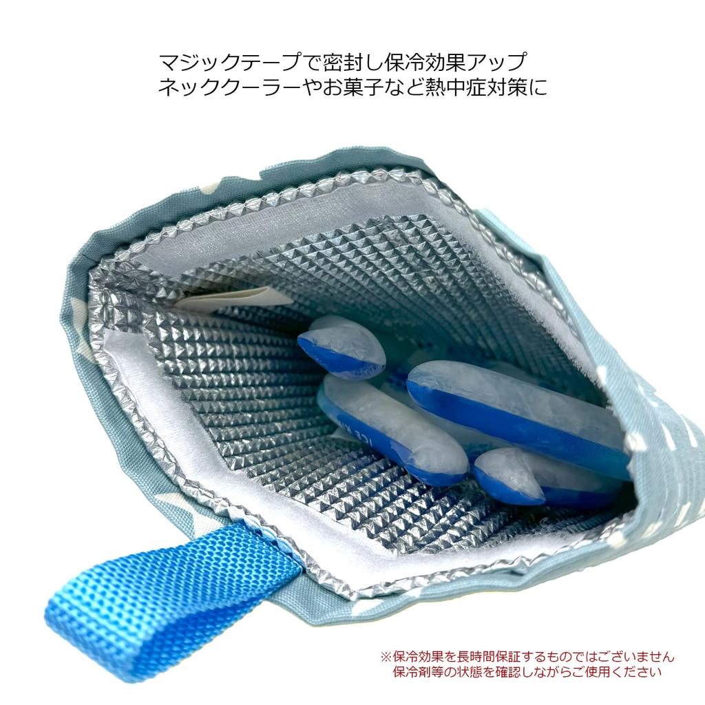 Insulated Neck Cooling Made In for Black Gingham Check BK Bag10 [miwaki] Cooler, Pouch, Case, Bag, Simple, Handmade, Japan, Boys, Motif,