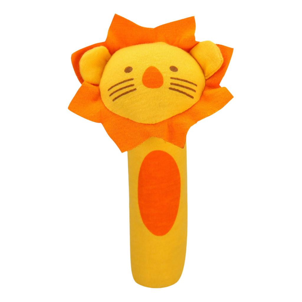 Adorable Baby Grasping Training Bb Stick Squeaky Toy With Animal Designs And Soft Knitted Fabric Stuffed With Pp Cotton