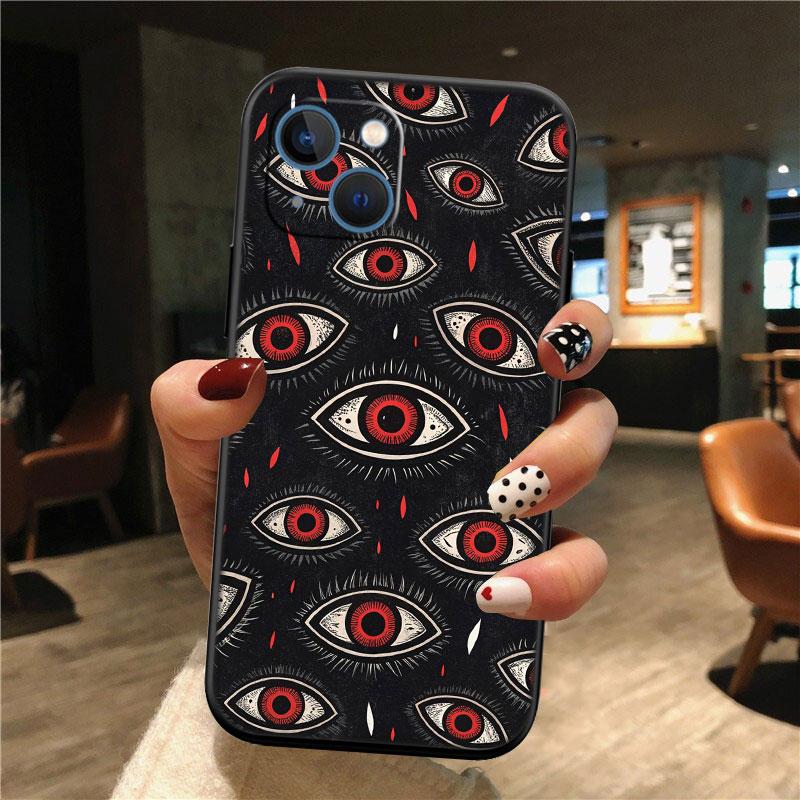 IK62 Spooky Scary Face Eyes New High-End Shell Phone Case for iPhone SE X XS XR 16E 17 11 Pro Max 8 7 6 6s Plus Air