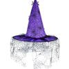 Light-Up Spiderweb Witch Hat Halloween Decoration
