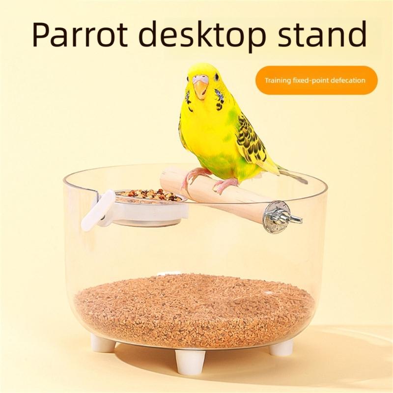 Bird Toilet Stand For Parrots Training Sett With Removable Tray Safe Substance Cage Mounting Pet Bird Accessory