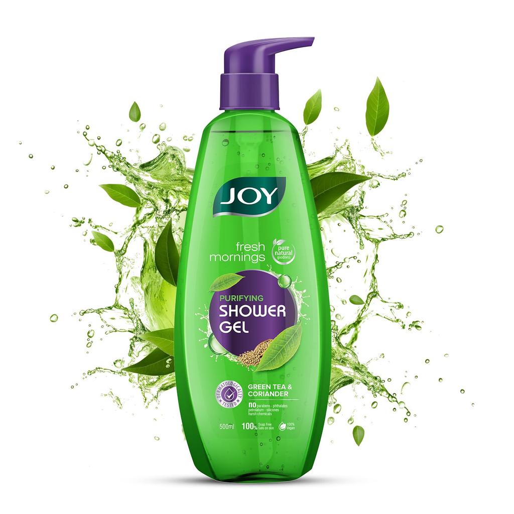 Joy Green Tea Shower Gel Body Wash 500 ml Pack of 1 Soft Purifying Detoxifying Daily Cleanser