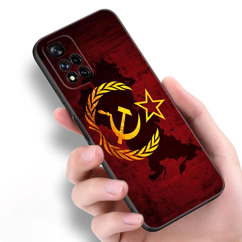 Russia Flag National Emblem Black Silicone Phone Case For Xiaomi POCO X3 X4 NFC F5 M3 M4 M6 X5 X6 Pro F3 F4 GT 5G C55 C65 M5