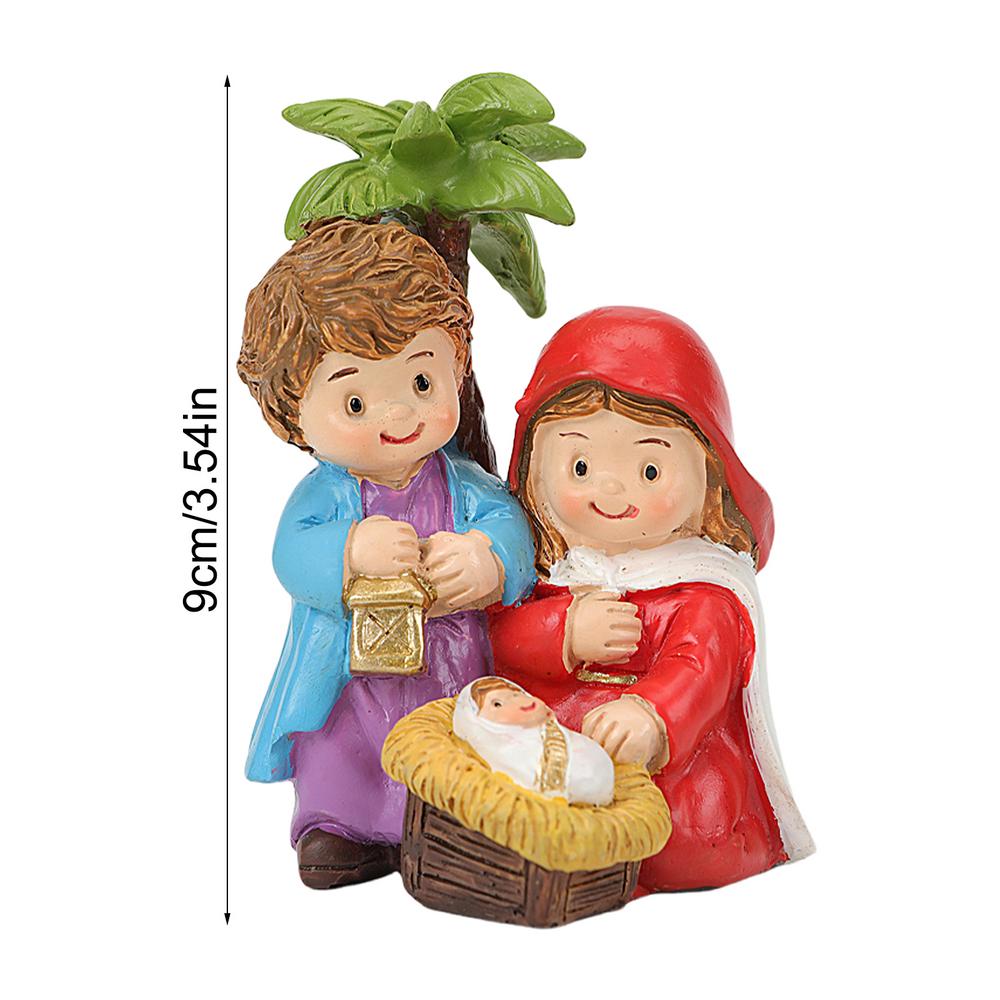 

Рождественский вертеп Статуэтка Смола Маленький Набор Сцены Рождества Коллекционные Фигурки Рождение Иисуса Украшения для Стола Оконное Украшение