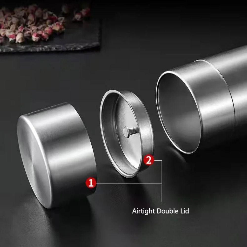 Odor Proof Tea Box Airtight Double Lids Tea Caddies Container Tea Storage Box  Spice Storage