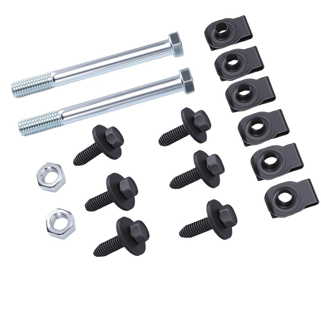 Front Leaf Spring Bracket Mounting Kit with Eye Bolts J Clips K00038 EB Replacement for Camaro Nova 1967 1981