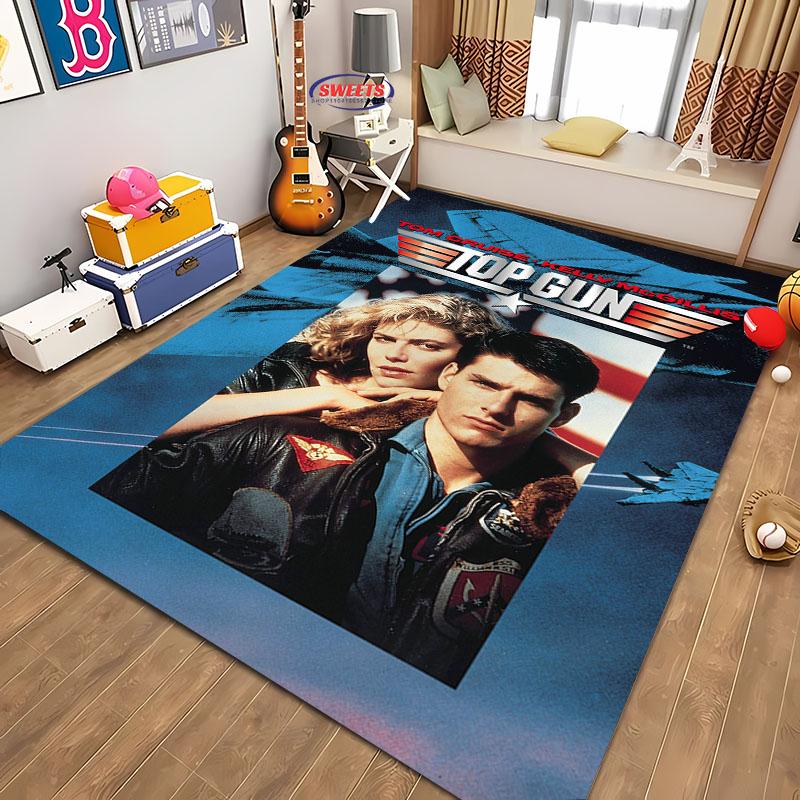 Classic Movie Carpet Top Gun Tom Cruise Rug for Home Living Room Bedroom Sofa Doormat Decor,kid Area Rug Non-slip Floor Mat Gift