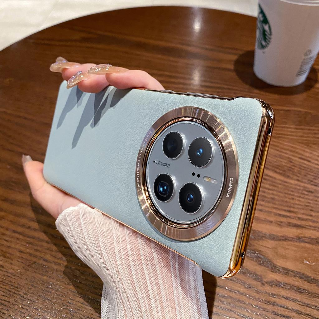 Leather-texted Borderless Phone Case for Huawei Mate50pro, Ultra-thin High-end Mt40 Anti-drop M30 Men's Protective Case