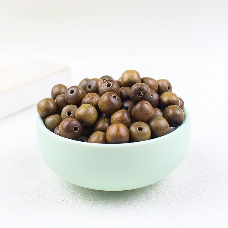 Green Sandalwood 7x8MM Barrel Beads for DIY Buddhist Bracelets - Pre-drilled Wenwan Accessories