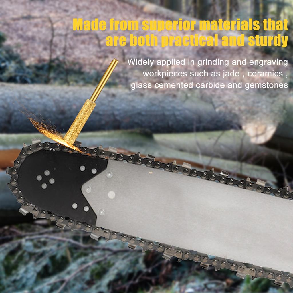 90Pcs Diamond Chainsaw Sharpener High Hardness Plated Burr Stone File 4.0/4.8/5.5mm Abrasive Sharpening Tool for Metal Polishing