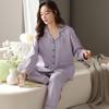 Women's 100% Cotton Long-Sleeve Pajama Set - Loose Fit for Indoor & Outdoor Wear In Spring and Autumn