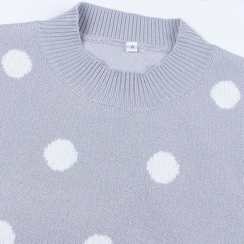 Women's Fall/winter Loose Jacquard Crew-neck Knitted Long Beard Sweater