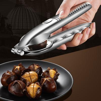 Edelstahl Kastanienöffner Zange Ergonomischer Griff Lebensmittelqualität Haselnuss Walnuss Nussknacker Scheller Klemme Werkzeuge Küchenhelfer