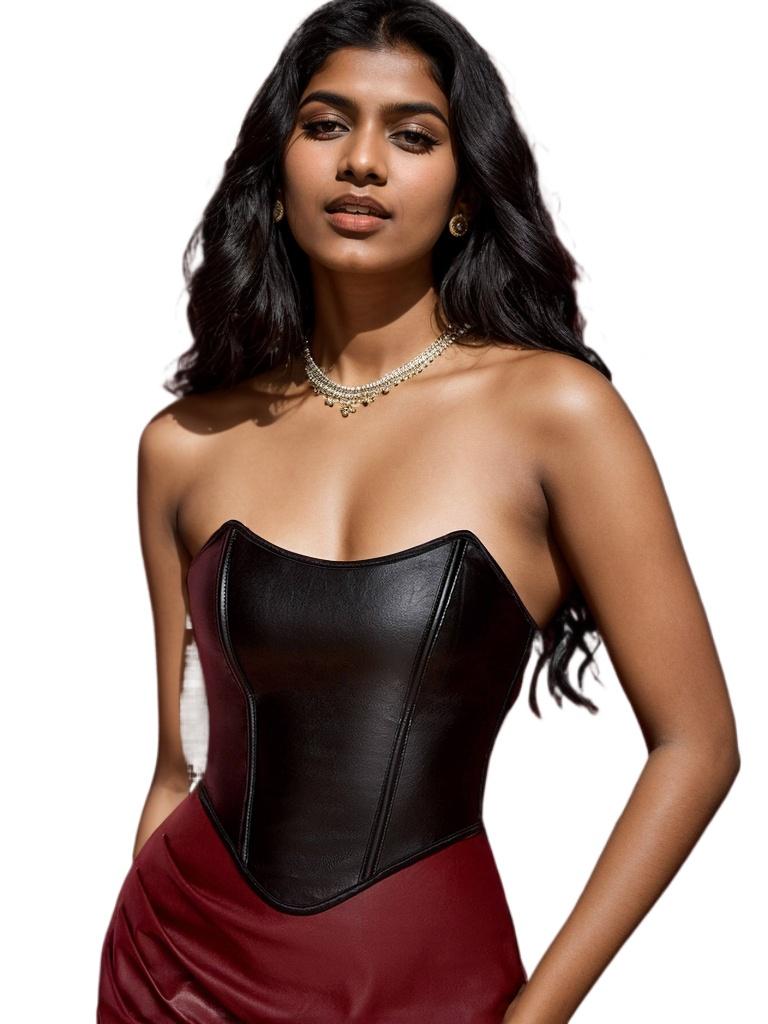 

Rose Beauty A Корсетный топ из искусственной кожи со шнуровкой сзади и подолом Hanky Hem XS