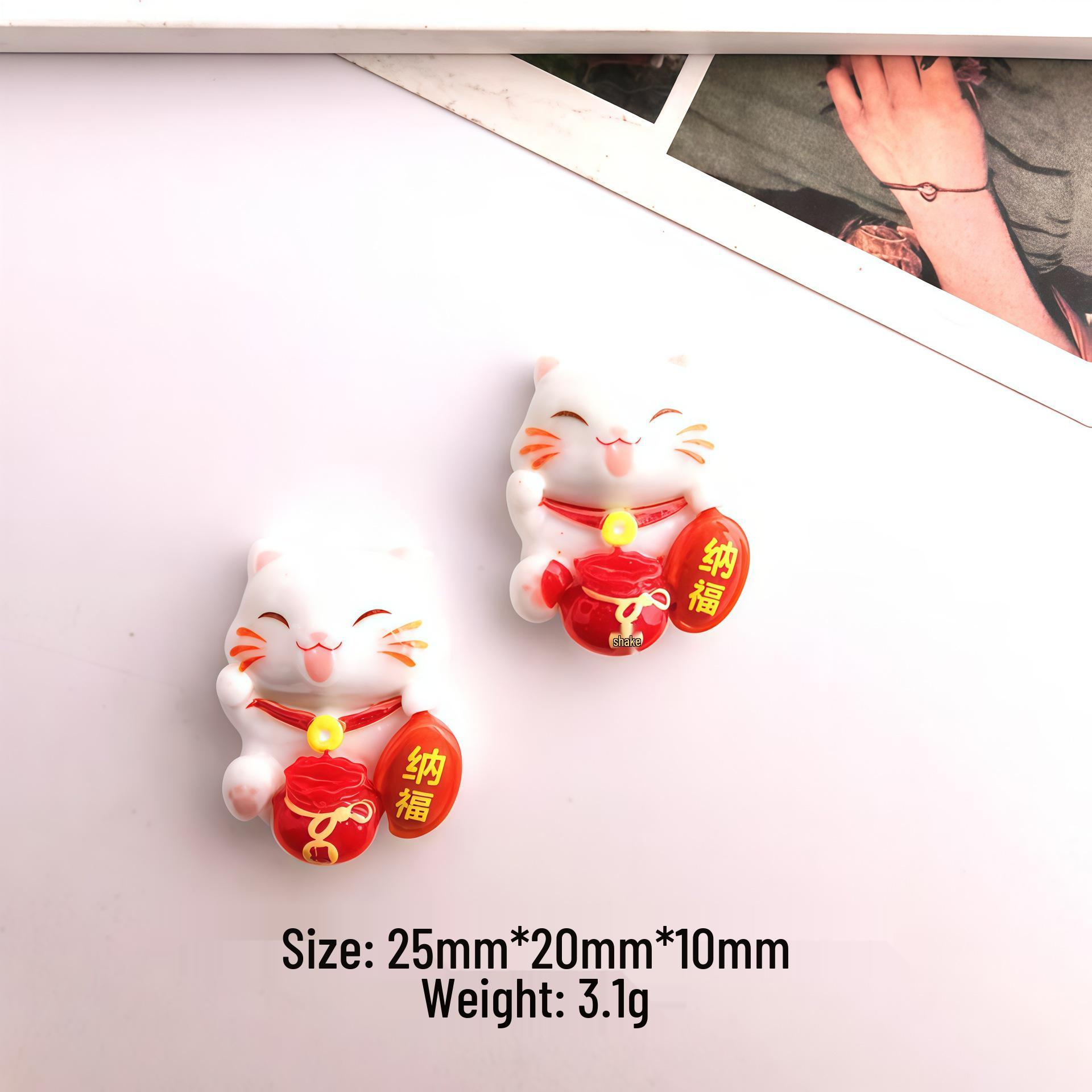 Charming Maneki-Neko Resin Stickers: DIY Keychain & Phone Case Accessories Small Card