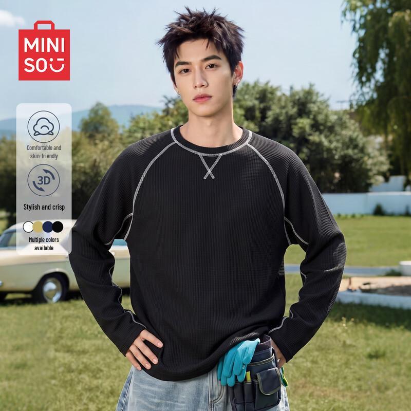 MINISO Heavyweight Texture Long Sleeve Casual T-Shirt