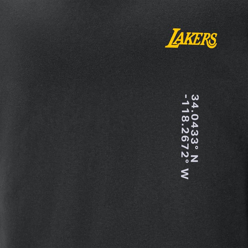 Nike Nba Courtside Los Angeles Lakers Letter Print Loose Fit Crew Neck Casual American Vintage Long Sleeve T-Shirt Men T-Shirt Black DR6346-010