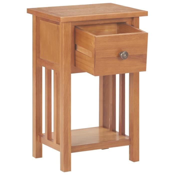 VidaXL Table à revues avec tiroir 35x27x55 cm Bois de chêne solide
