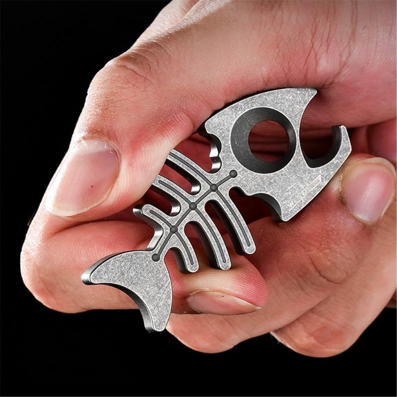 Fishbone Utility Bottle Openers Filter Bottle Water Purifiers Wrenches Emergency for Outdoor Activity