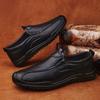 Classic Brand Men's Genuine Leather Casual Shoes Winter Velvet Cotton Shoes Outdoor Hiking Men's Oxford Shoes Anti Slip