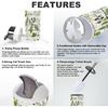 Set Accesorii Baie 6 Piese Verde Eucalipt Frunze de Ferigă Verde Suport Rustic pentru Periuțe de Dinți, Pahar pentru Periuțe de Dinți, Dozator Săpun, Suport Săpun, Toaletă