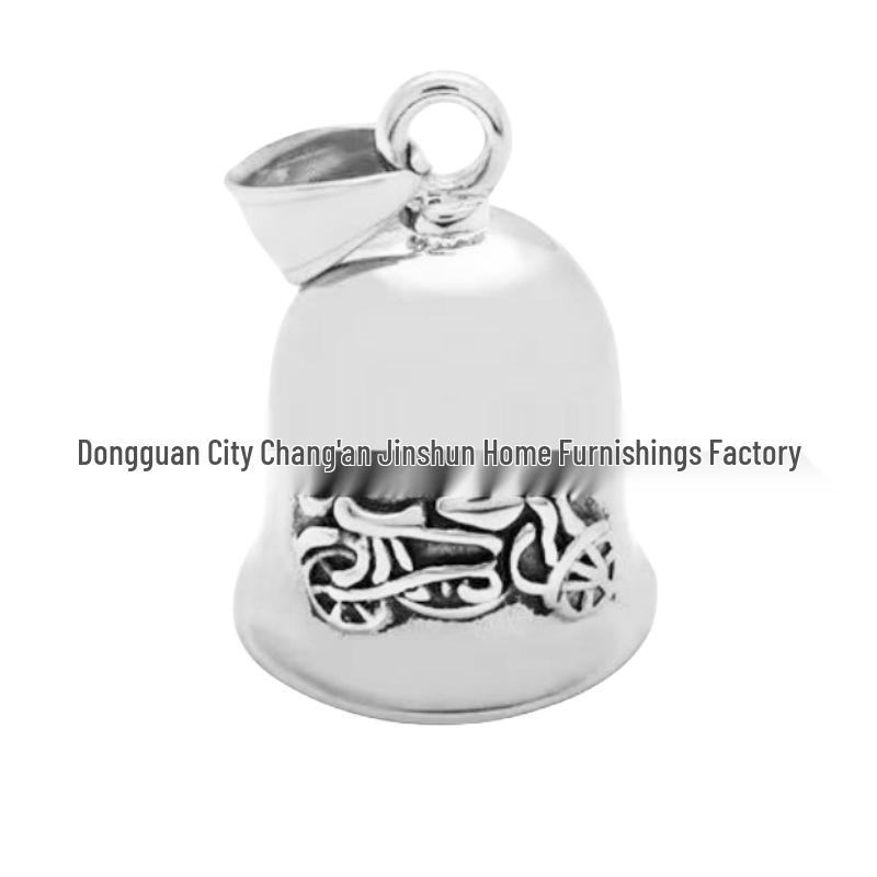 European Punk Titanium Motorcycle Bell Necklace Pendant