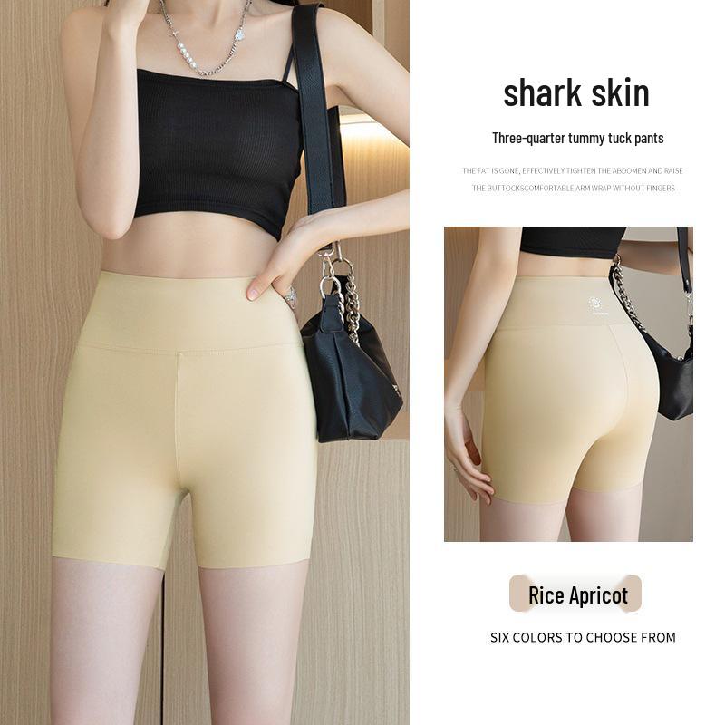 Women s Ice Silk Seamless Summer Safety Shorts: Tummy Control, Hip Lift, Anti-Exposure, Lightweight Base Layer S