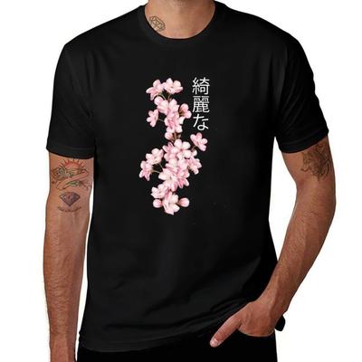 Kirschblüten T-Shirt Mann T-Shirt Grafik Mann T-Shirt Baumwolle T-Shirt