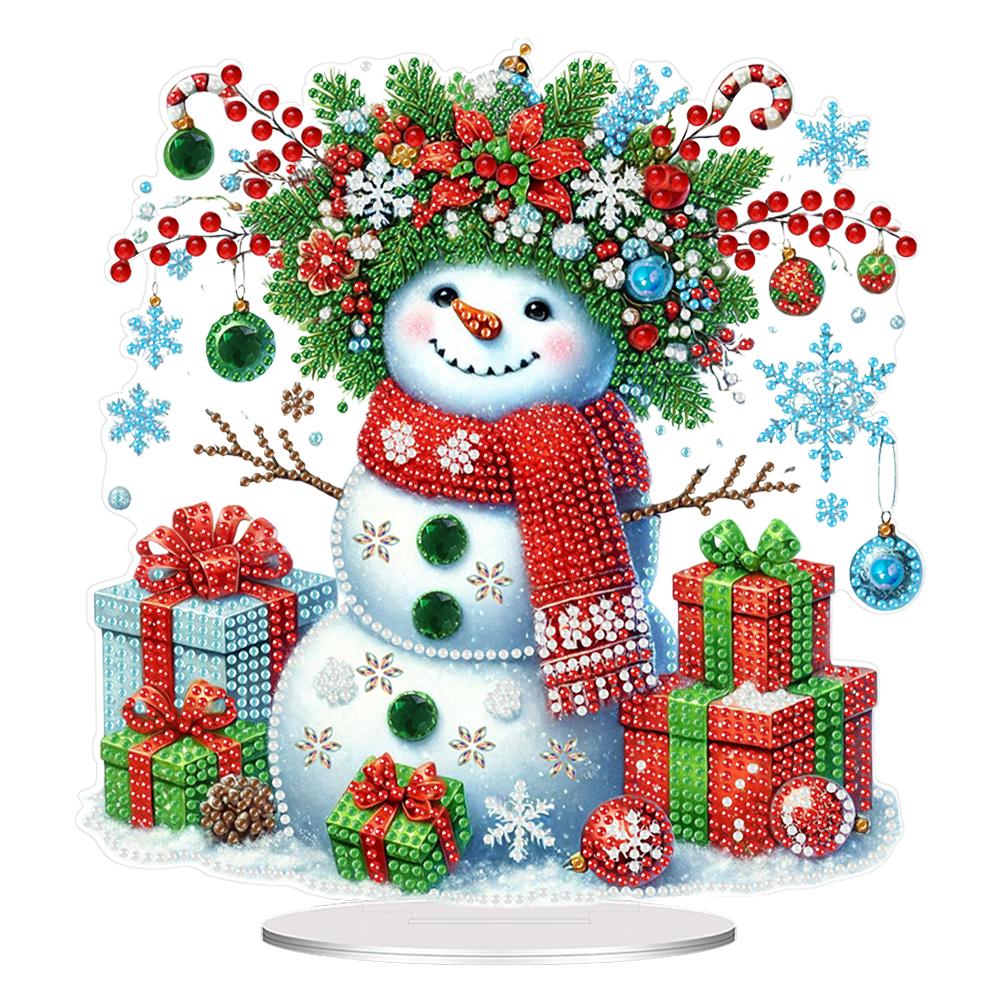 2D Flat Xmas DIY Special Shape 5D DIY Diamond Art Tabletop Decorations Diamond Painting Desktop Decorations for Adults Beginner