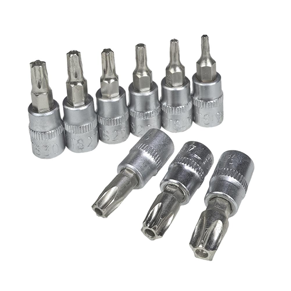 9 Stück/Set 5-Zack-Stern Torx Schraubendreher Bit 1/4 Zoll Antriebsaufnahme TS10-TS50 Handwerkzeuge Teile Zubehör